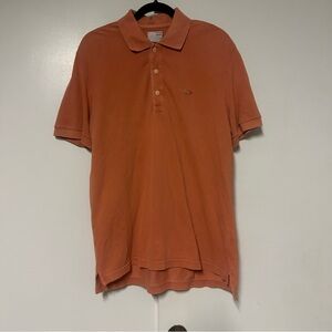 Lacoste Short Sleeve Polo Shirt Mens Size 5 Orange 100% Cotton Casual